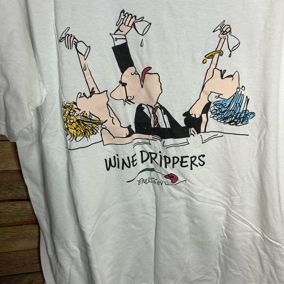 VINTAGE Emerson Street “Wine Drippers” Pajama Dress Size OS - Picture 2 of 5